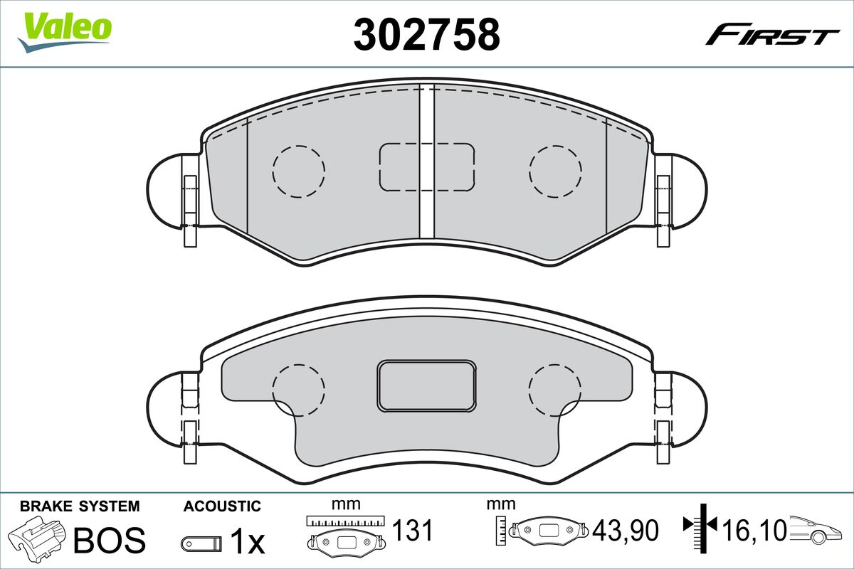 VALEO Fékbetét, mind 302758_VALEO